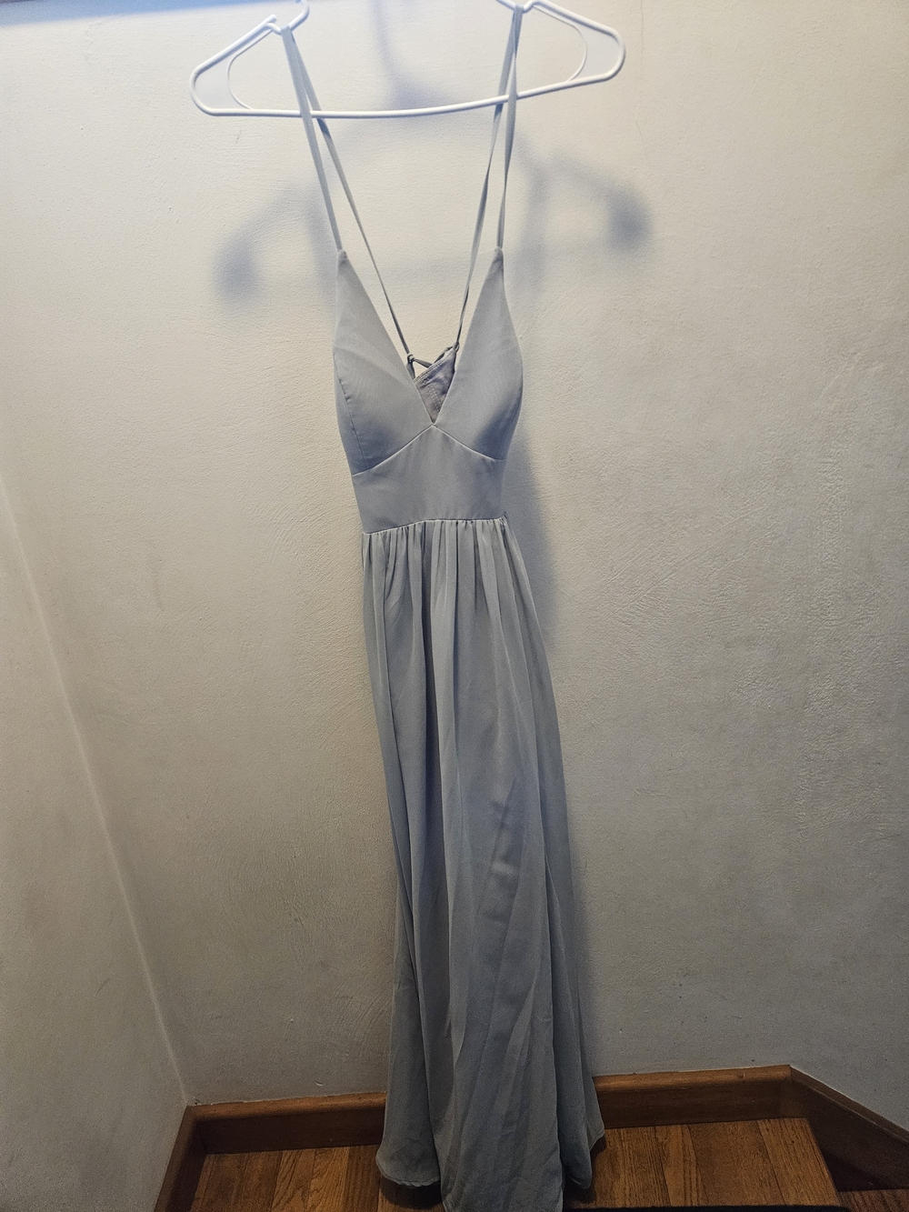 Azazie Light Blue Spaghetti Strap Maxi Dress